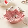 1pc Style Small Ceramics Plate Flower Border Mini Seasoning Dessert Cute Sakura Bowl For Ice Cream Sala Seasoning Dish
