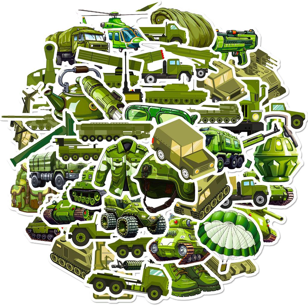 50 New Military Tank Products, Personalized and Independent DIY Water Cup, Laptop Suitcase Stickers, Waterproof Stickers