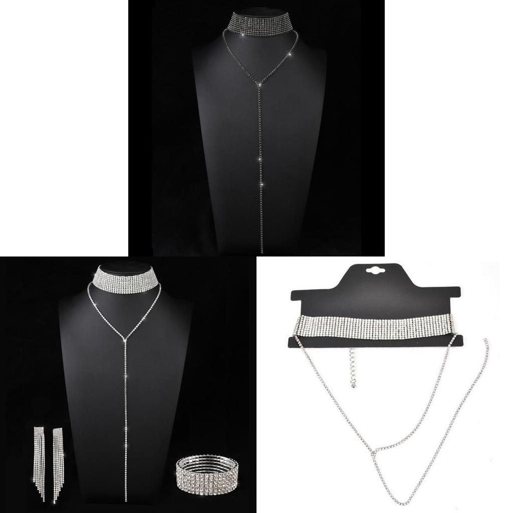 Geometric Alloy Choker Necklace With Rhinestone Embellishments For Fashion Women