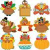 54 Pcs Turkey Cutouts Thanksgiving Cut-Outs Fall Decor for Bulletin Board Classroom Party