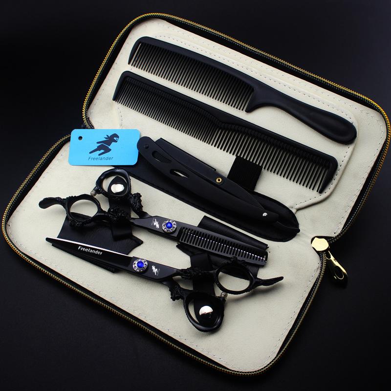 

Black Lacquered Dragon Handle, Freelander Classic Hair Scissors Set, Flat Scissors, Thin Scissors, Free Comb Scraper. Black dragon 6.0inch set