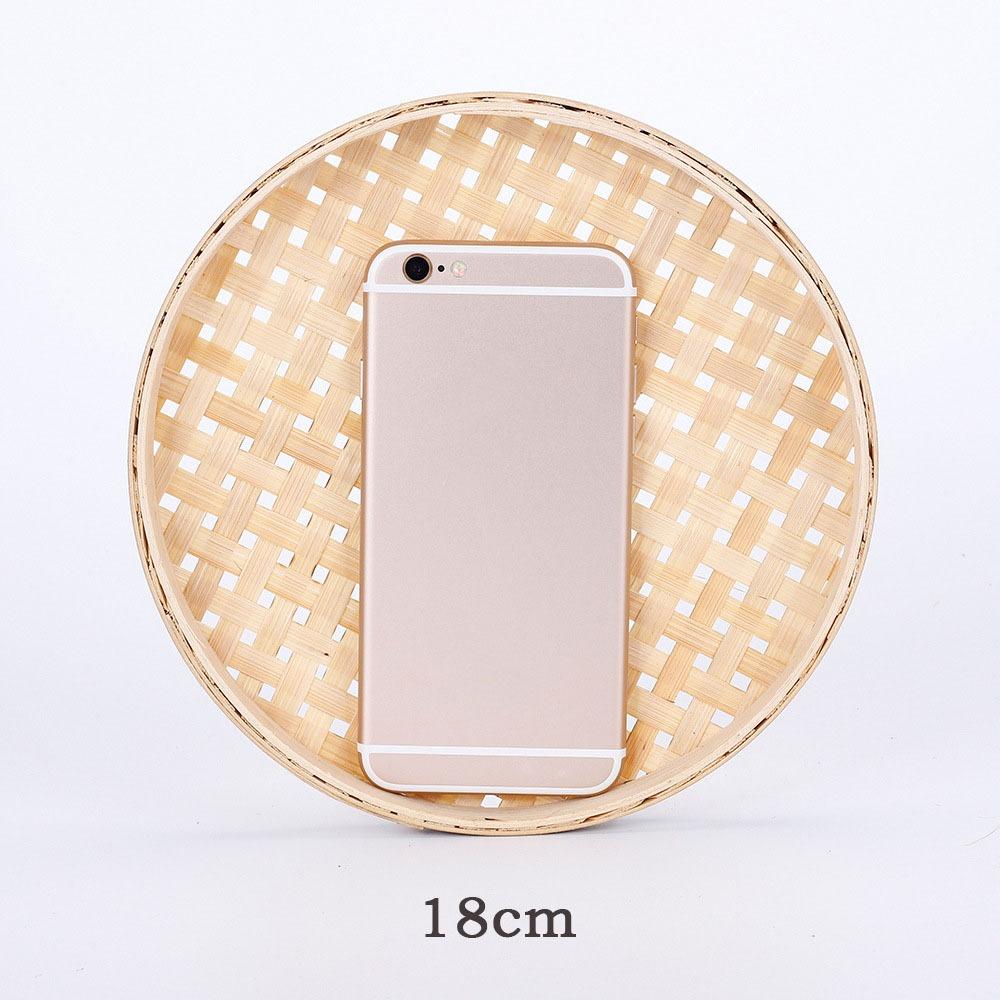 

Плетеное вручную бамбуковое решето-плот 6 размеров DIY декоративная корзина для фруктов и хлеба домашний декор 18cm