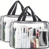 Large Clear Makeup Cosmetic Toiletry Organizer Bag, Clear Plastic Tote Bag, Waterproof Transparent Small Clear Handbag Purse