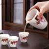 Portable travel teacup tea set small set outdoor one pot three cups ceramic express cup bubble teapot printing Dragon Boat Festival