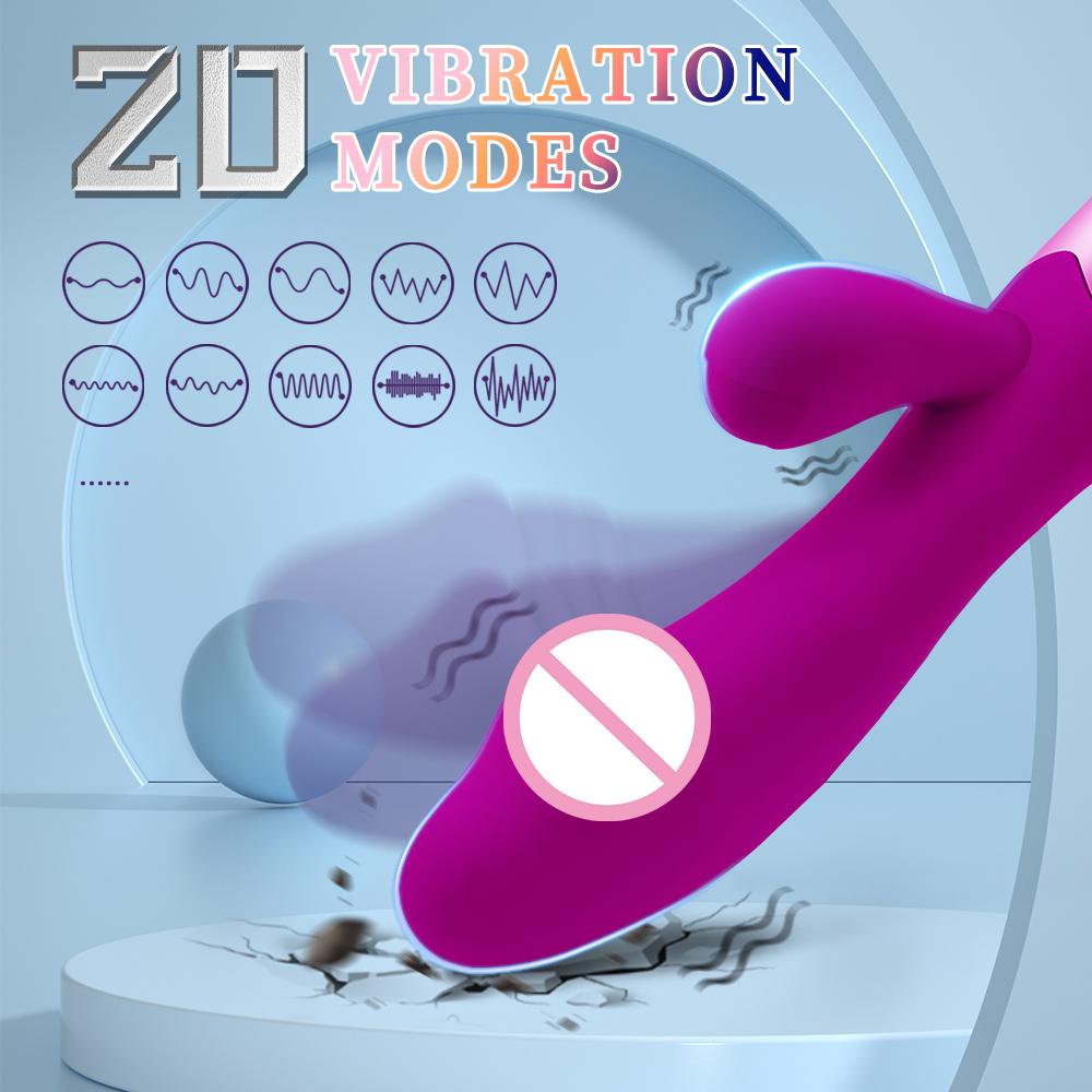 Powerful Dildo Rabbit Vibrator G Spot Clit Vagina Anal Stimulator Nipple Massage Masturbator Female Sex Toy for Adults Couple