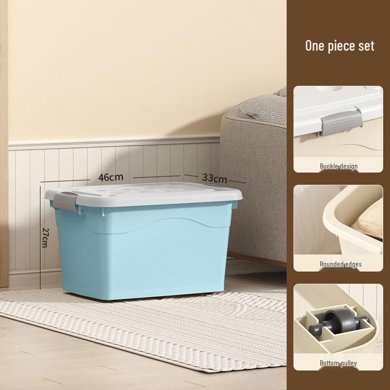 Extra Large Cream Storage Box for Books, Clothes, Quilts - Household Organization