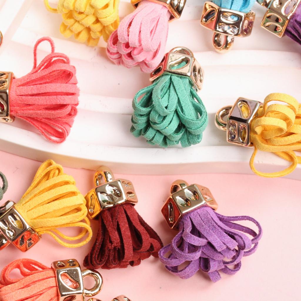 10 buc. ciucuri cu franjuri, materiale din aliaj de catifea lucrate manual, pandantiv de 25 mm, cercei, bijuterii, accesorii coreeană