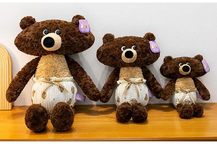 Hammer Series Cute Bear and Cat Figure Plush Toy Set