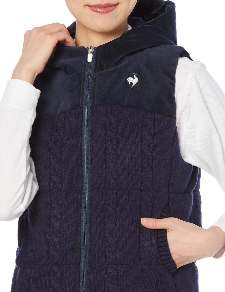Coq Sportif Outer Vest Filling Windproof Cold Protection Heat Navi Golf QGWWJK50 NV00 [Le Golf] Women's (Navy)