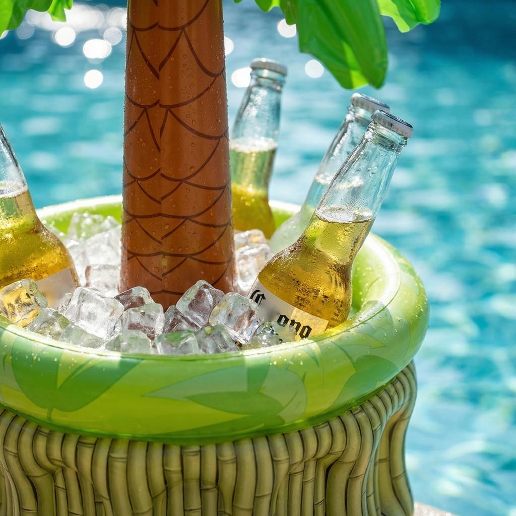 Aufblasbarer Baum-Kühler, Hawaiianische Luau-Party Getränkehalter, Schwimmender Pool-Getränkeeimer für Sommerstrand, Poolparty & Grill