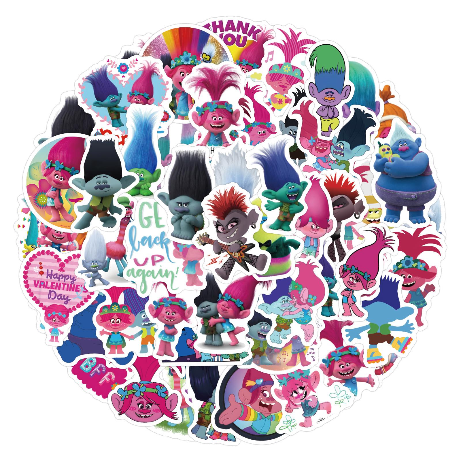 

60 Новых Мультяшных Фильмов Тролли Тролли Дудл Наклейки Шлем Мобильный Чемодан Водонепроницаемые Наклейки