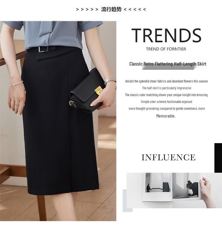 Stilvoller Damen-Bleistiftrock in mittlerer Länge für Frühling, Herbst und Sommer - Professionell, Schlankmachend und mit Pendler-Temperament