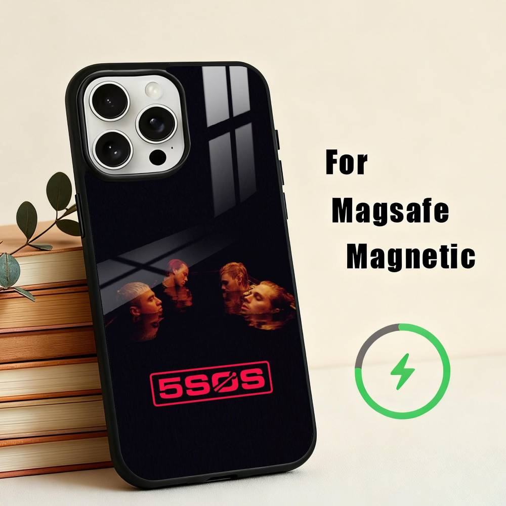 P-Popular Rock B-Band 5-5SOS Phone Case For iPhone 17,16,15,14,13,12,Plus,Pro,Max for Magsafe Magnetic Wireless Charging