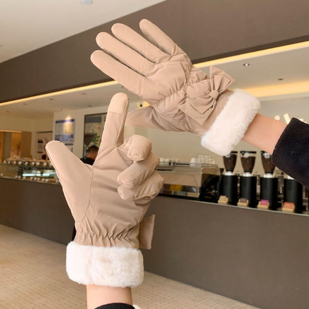 Plush Winter Padded Gloves Waterproof Thermal Skiing Mittens New Cycling Gloves