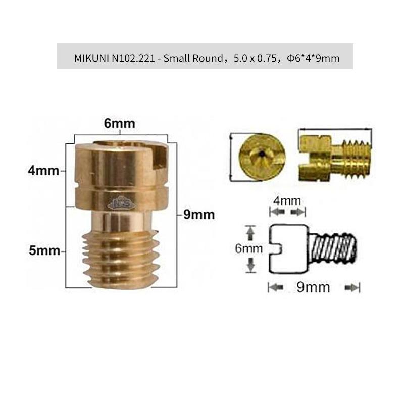 ZSDTRP 10pcs M5 Copper Motorcycle Carburetor Main Jet Kit for N102.221 Small Round Replacement Parts #80-153