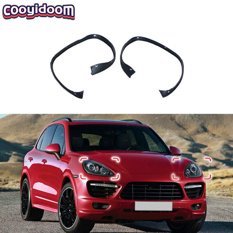 Pair For 2011-2014 Porsche Cayenne Rubber Sealing Trim Headlamp Decorative Strip