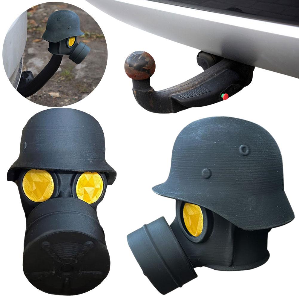 Lustige Gasmasken-Abdeckkappe für Anhängerkupplung Anhängerkupplungsabdeckung Anhängerkupplungsschutz Kappe zum Schutz des Empfängerrohrs vor Rost