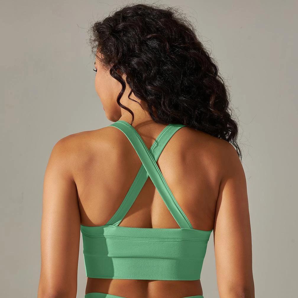 Sports Gym Bra Exercise Padded Yoga Sportswear Active Training Women Lifting Clothes Fitness Workout Push Up Crop Top