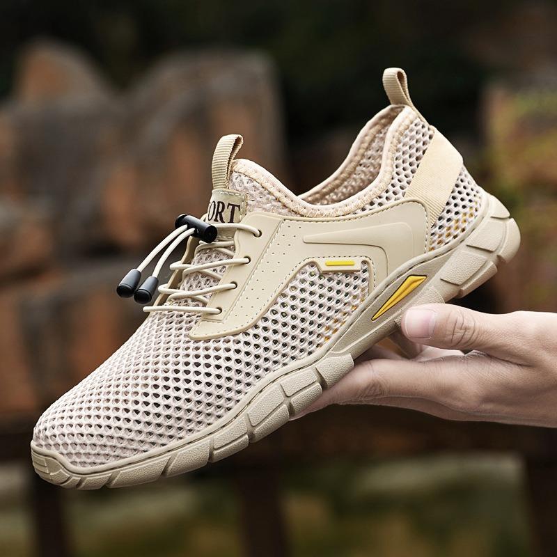 Men's Casual Sports Shoes Large Size Summer Mesh Shoes Hollow Breathable Outdoor Casual Shoes Creek Shoes
