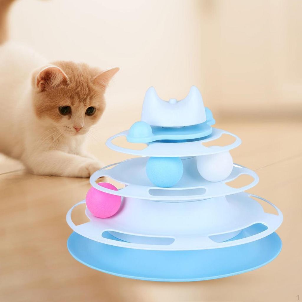 Wer Roller Interactive Amusement for Indoor Kitten Funny Training Y Playing Game Turntable 4 Level