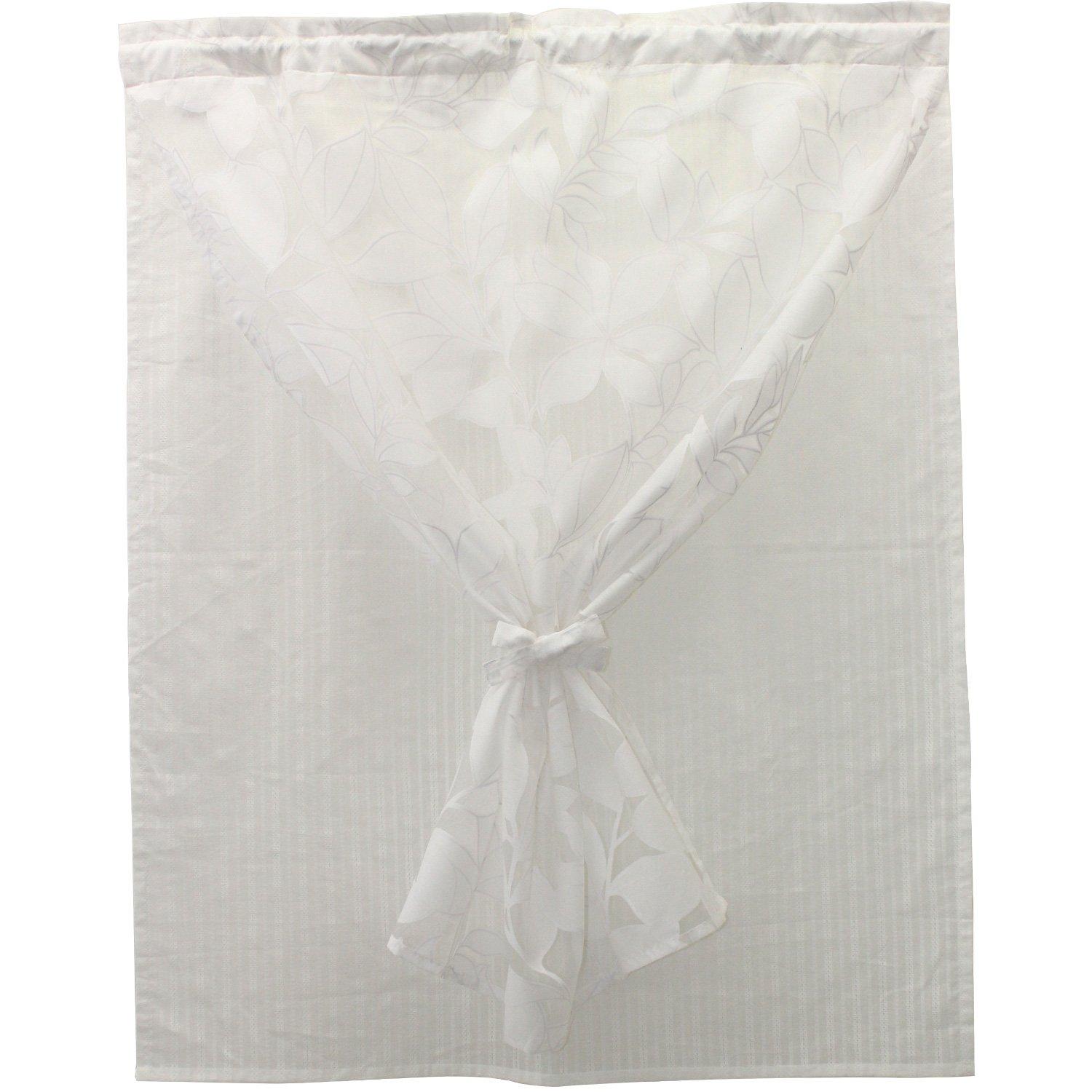 

SunnyDayFabric Nemus Cafe Curtains for Small Window Approximately 90cm Wide x 110cm White Double-Layer Curtains, Long, белый