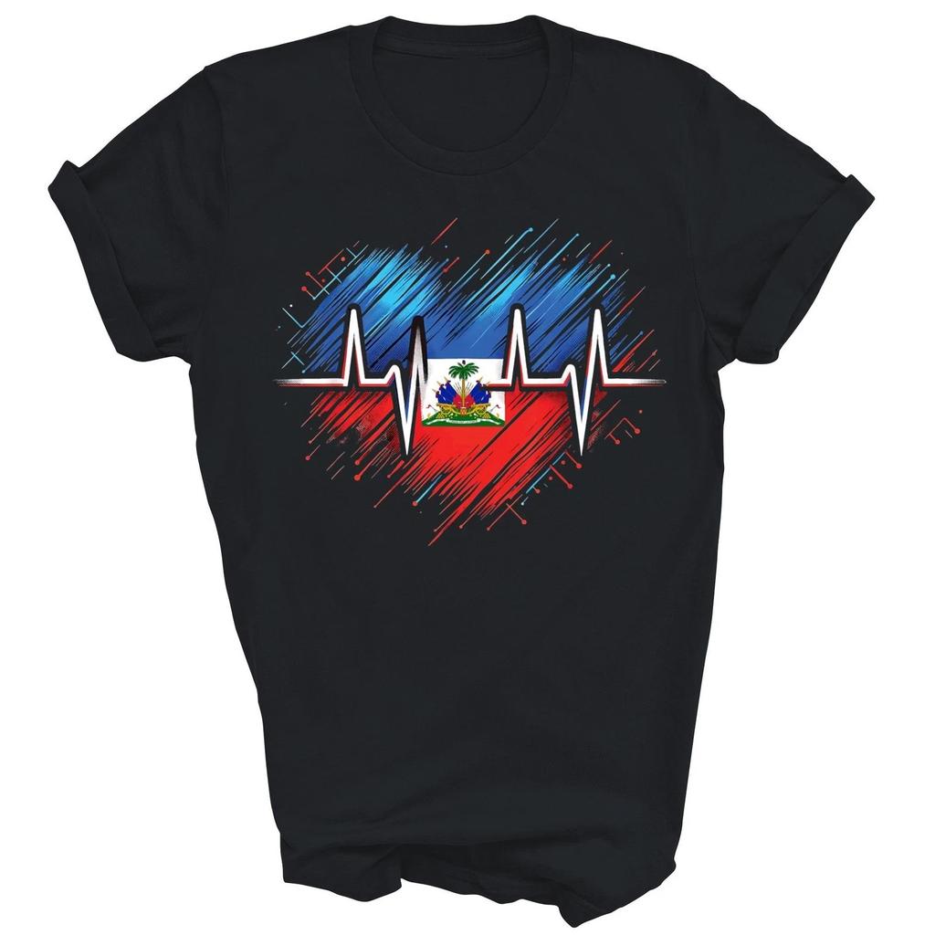 Haitian Flag Day Pride Love Haiti Unisex Short Sleeve T-Shirt Gift S-5XL