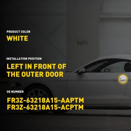 Fit For 2015- Mustang Oxford White LH Driver Door Handle Key Cover Cap Bezel