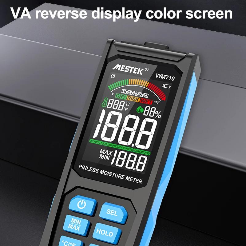 WM710 Wood Moisture Meter Timber Damp Detector Moisture Sensor Wood Moisture Sensor C/F Switch Humidity Meter Hygrometer