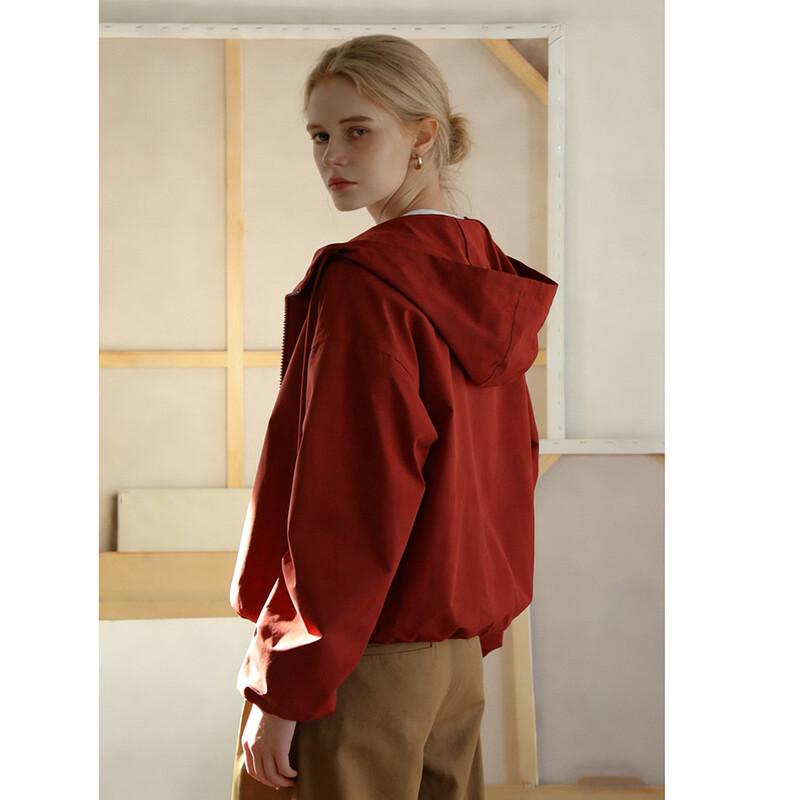 Demana 3-Proof Tech Hooded Pleated Short Jacket