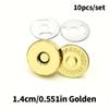 10SETS Round Magnetic Buckle, Metal Invisible Snap, Suitable for DIY Bags, Wallets, Handmade and Accessories - Seam-Free Hidden Magnetic Button