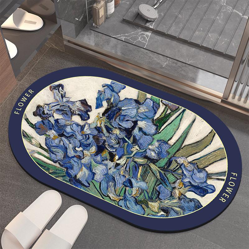 Oval Shaped Floor Mat Kitchen Carpet Bathroom Entrance Bathroom Dirt Resistant Mat Floor Mat