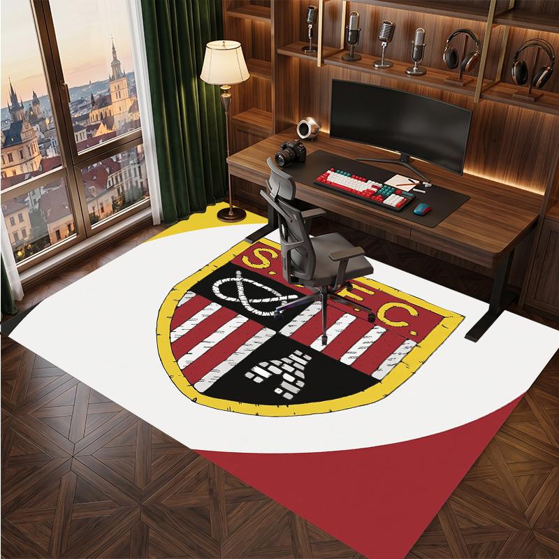 Stoke City Football Print Crystal Velvet Rug, Comfortable Water Absorbent Non Slip Indoor Floor Carpet