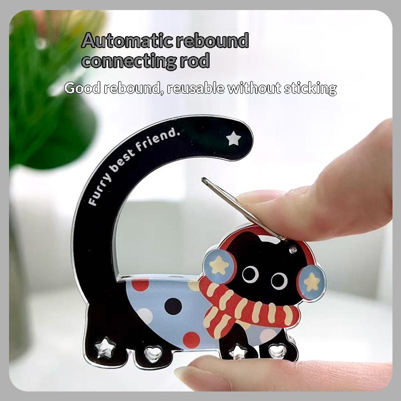 1Pcs Cartoon Cat Carabiner Acrylic Shaped Bag Keychain Cute Animal Backpack Charm Girls Aesthetic Climbing Hook Accessory