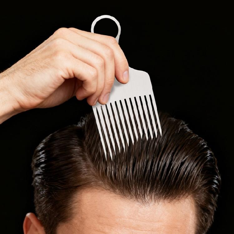 Aluminum Fork Comb Men Personal Grooming Wide Teeth TangleFree Styling Travel Friendly Accessory
