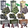 MOC Military War Accessories WW2 Soldier Building Blocks Roadblock Motorcycle Case Container Bag Brick Toy
