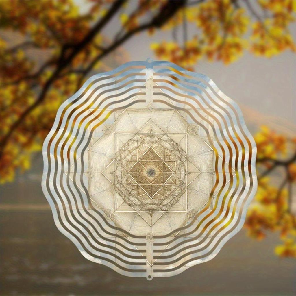Metal Wind Spinner Geometric Hanging Wind Chime for Outdoor Garden Patio Decor No Batteries Needed All Season Wind Catcher Decorations