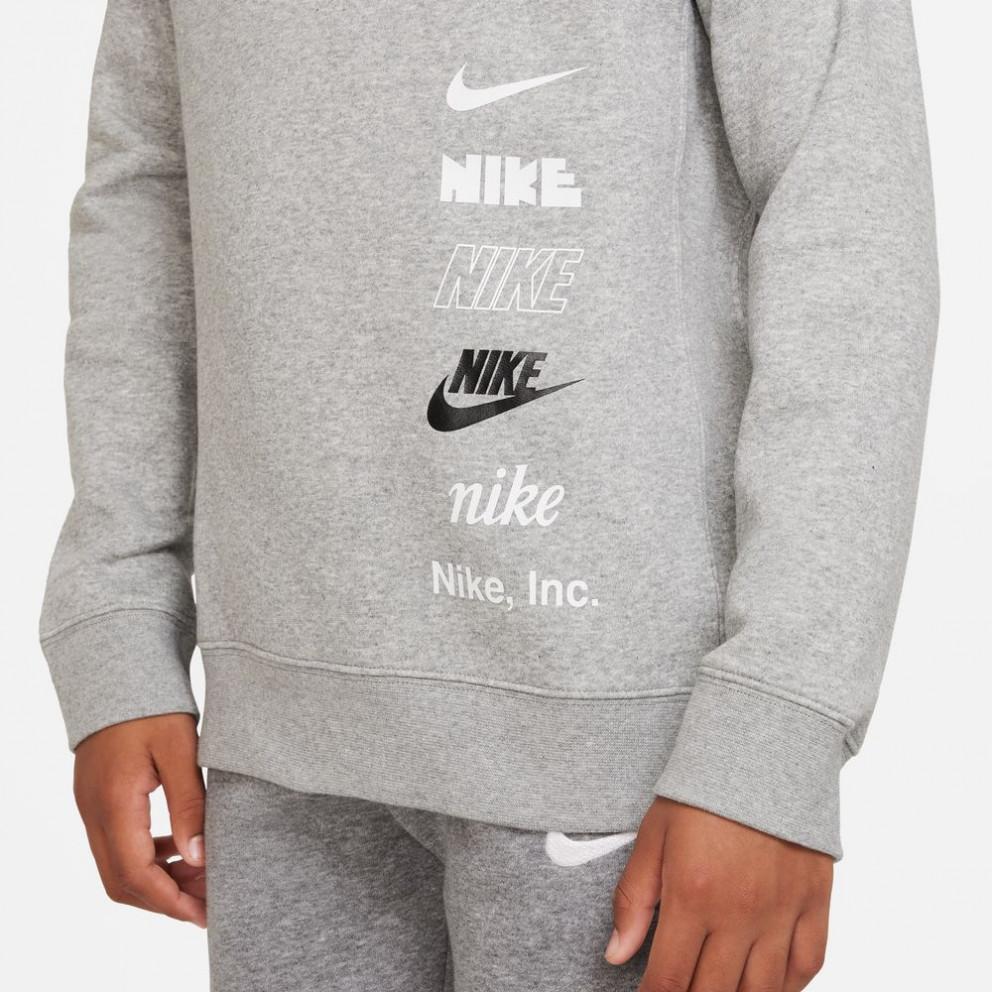 Nike Sportswear Logo Print Crewneck Sweatshirt Kids sweatshirt Dark-Gray DX5162-063
