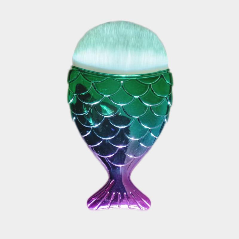 Mermaid Makeup Brush Set: 10-Piece Collection for Eyeshadow, Powder, Highlighter & Blush