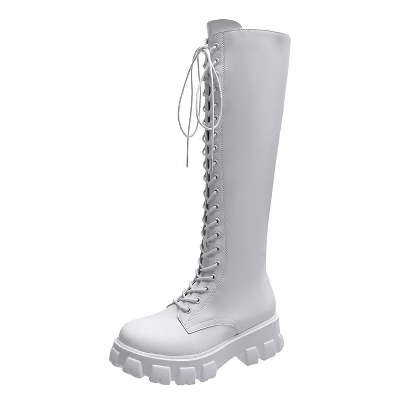 Autumn and Winter New Women's Boots Round Toe Square Heel Knight Boots Over The Knee Pu High Shoes Sexy Women's Boots Zapatos