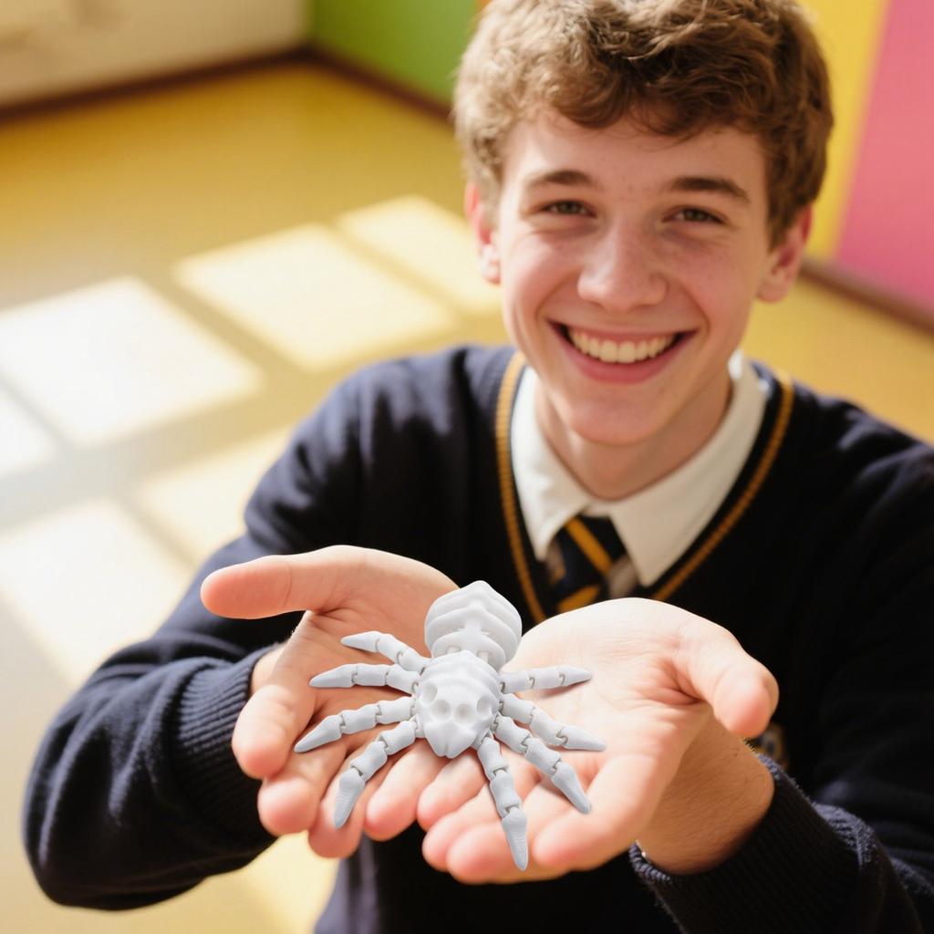 3D Printed Skeleton Spider Model, Fully Articulated Movie Prop, Collectible Miniature Statue, Sci-fi Horror Decoration