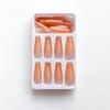 Gradient Orange Trapezoid Press-On Nails In Gentle Ballet Style