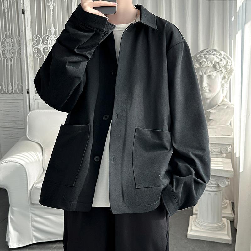 Men's High-end Ruffian Handsome Coat Men's Spring and Autumn Niche Design Loose Spring Jacket Top