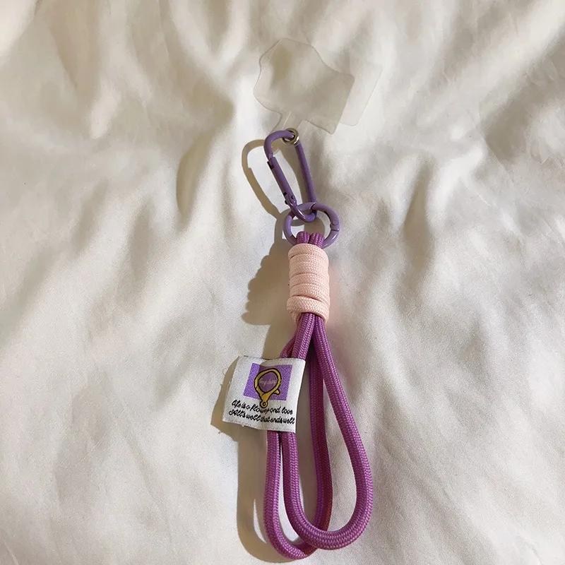 

Braided Color-matching Mobile Phone Lanyard Multi-functional Key Chain Mobile Phone Backpack Rope Hanging Ornaments Accessories Nylon fiber фіолетовий
