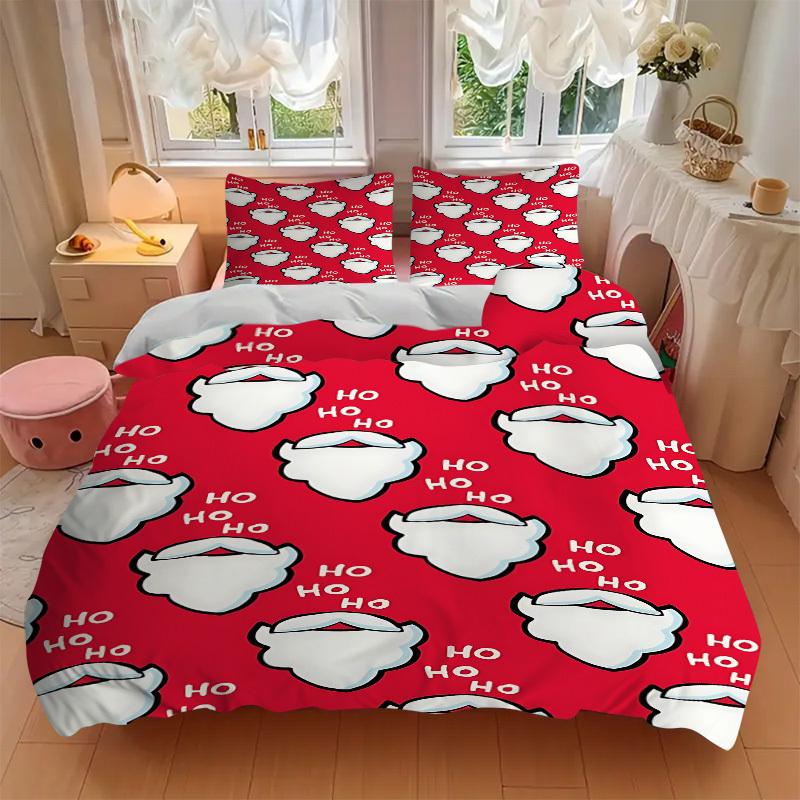3pcs Bedding Set Christmas Santa Includes 1 Comforter + 2 Pillowcases, Without Pillow Inserts, Soft Comfortable, Lightweight Breathable010