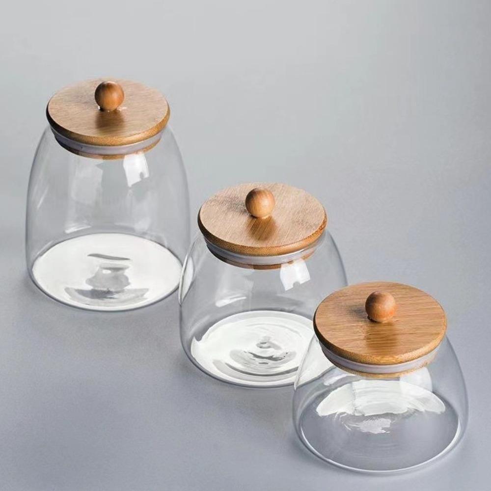 Transparent Airtight Glass Containers Moisture Proof Tea Storage Jar Coffee Bean Seasoning