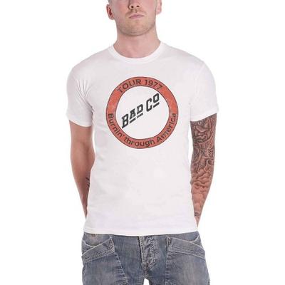 Bad Company Unisex Adult BurninÂ´ Through America Cotton T-Shirt