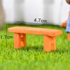 Mini Imitation Solid Wood Tables and Chairs Micro Landscaping Resin Square Wooden Tables Chairs Benches Miniature Ornaments