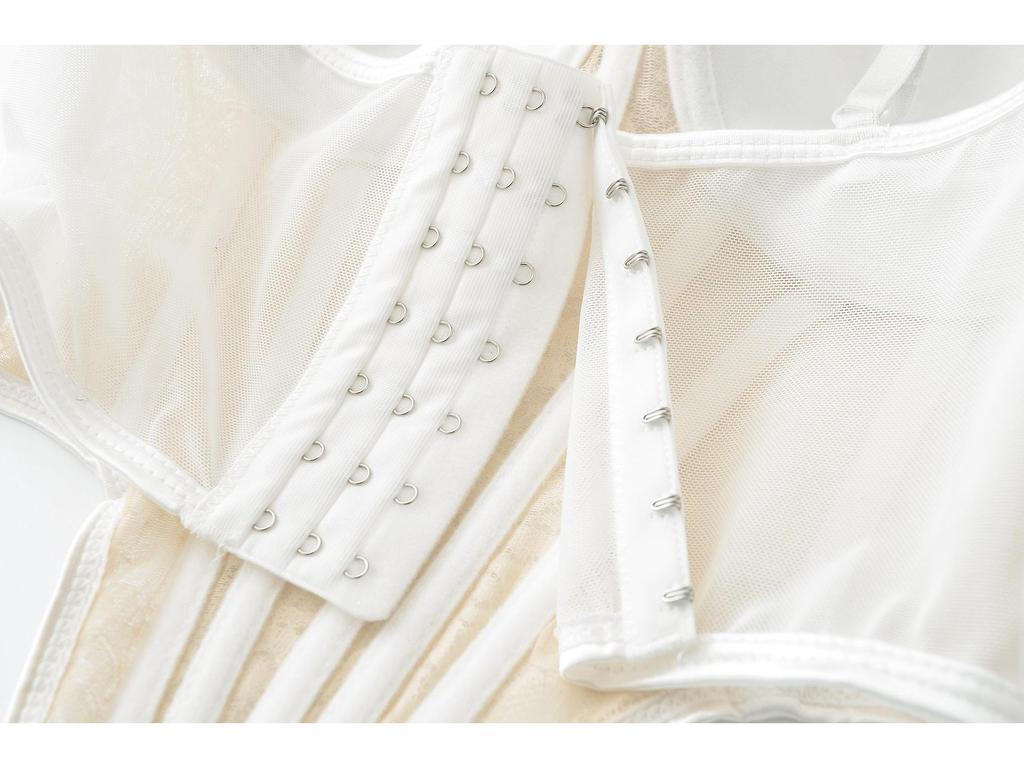 Elegant Lace Mesh Fishbone Spliced Sleeveless Camisole Crop Top for Women