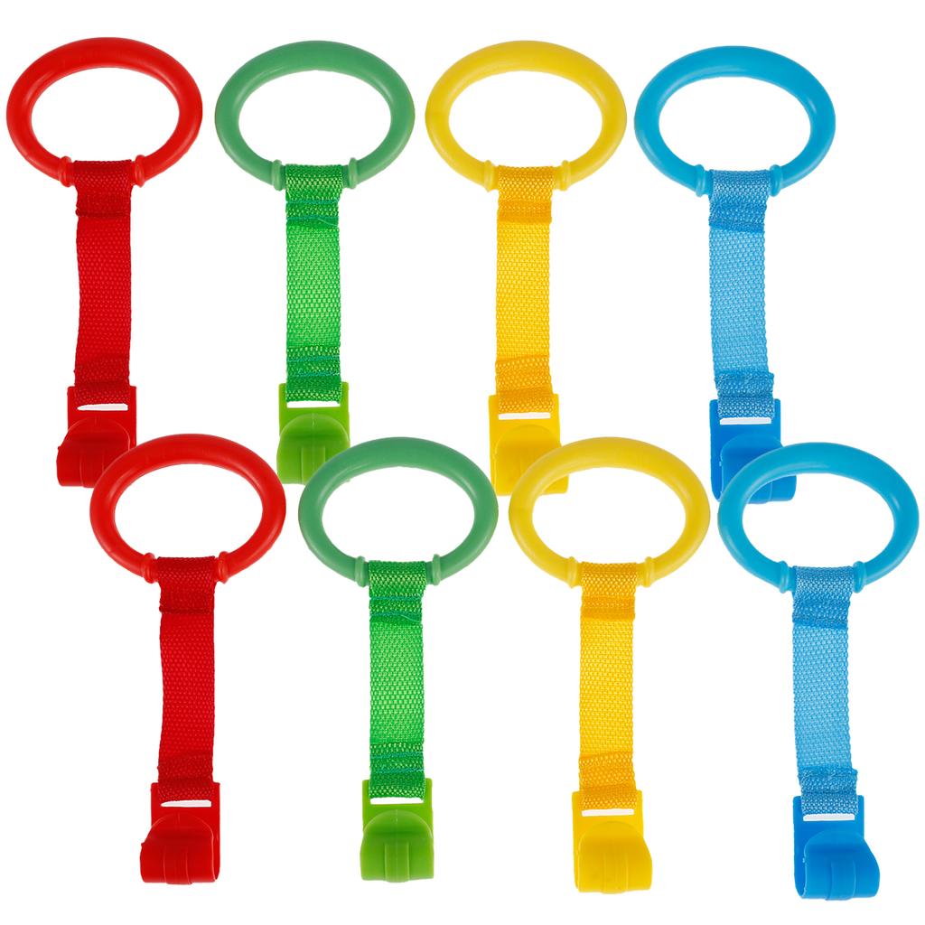 4/8Pcs Baby Crib Pull Ring Baby Walking Exercises Assistant Crib Pull Rings Balance Training Ring Hanging Pendant Household