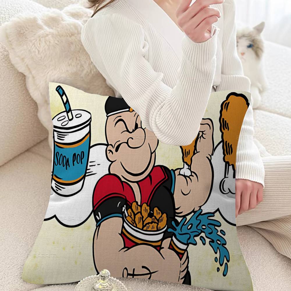 P-PopeyeS The S-Sailor Cartoon Cushion Cover Inches Farmhouse Decor Home Throw Pillow Covers for Couch Decorations